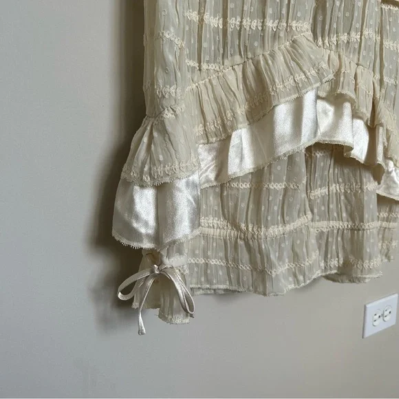 Free People Belle Ruffle Pants in Ivory - Picture 11 of 13